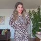 LEOPARD PRINT LONG SLEEVE MINI DRESS