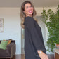 PEARL-TRIM WIDE-LEG SUIT - BLACK