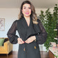 WRAP-NECK LUNA DRESS - BLACK