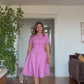 SHIRT COLLAR DETAIL SHORT SLEEVE DRESS – PINK