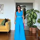 STONE DETAILED JUMPSUIT - BABY BLUE